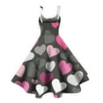 thumbnail image 4 of Women's Dresses Valentine's Day Floral Print Off-Shoulder Punk Retro Dress Gray L, 4 of 4