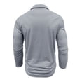 thumbnail image 5 of Yusimy Mens Spread Collar Long Sleeve Shirt Contrast Placket Button Pullover Classic Casual Golf Tennis Active Daily Wear, 5 of 6