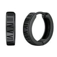 thumbnail image 1 of Silvora Hombres Pendientes De Aro Negro con Números Romanos Pequeños Pendientes Huggie De Plata De Ley Hip Hop Joyería Regalo Navidad Día Del Padre, 1 of 8