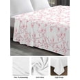 thumbnail image 6 of Pink Spring Floral California King Size Flat Sheet, Wrinkleproof & Fadeproof Cooling Flat Bed Sheet Only, Elegant Watercolor Summer Botanical Breathable Soft Bedding Top Sheets 108 x 98 Inches, 6 of 8