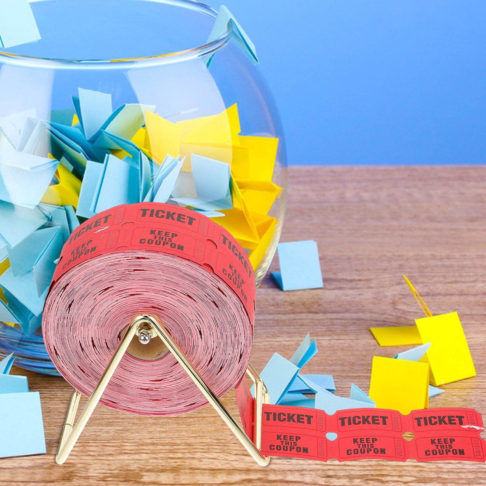 WHAMVOX 1 Set of Raffle Tickets Roll Amusement Park Tickets Roll Tickets Label Roll with Raffle Ticket Dispenser