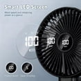 thumbnail image 3 of 6 inch Large Rechargeable Handheld Fan - 5-Speed Personal Fan with LCD, 180° Foldable Desk Fan with Hook for Travel, Office, Camping, 3 of 10