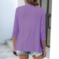 thumbnail image 3 of Women's Chiffon Blouses Lightweight Open Front Cardigan 3/4 Sleeve Cover Ups Shrugs Shawls and Wraps Kimono Jacket Coat, 3 of 8