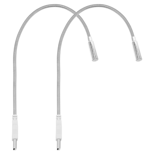 RUNROTOO 2Ud USB Flexible Para LED Plata Compatible Con Laptop Y Notebook