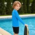 thumbnail image 5 of hengsof Boys Gradient Long Sleeve Sun Protection Swimsuit, Kids Fashion Crew Neck Quick Dry Swimwear for Beach Surf, 5 of 8