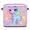 Multicolor 3, variant on CURLYOOT 13 x 13 Inch Cube Storage Bin, Fancy Unicorn Cartoon Animal Pattern Fabric Storage Cube Baskets, Closet Shelves Foldable Bins with Leather Handles for Home Organizer