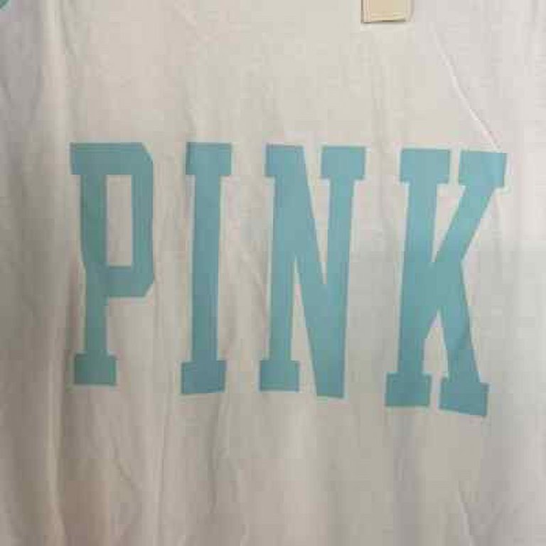 Victoria's Secret Victoria Secret Pink Cotton 3/4 Sleeve Baseball Tee White Blue Colorblock M Nwt, Women's, Size: Medium