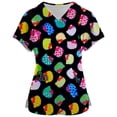 thumbnail image 3 of Hello Kitty Scrubs Medical Uniforms Woman Hello Kitty Cartoon Printed Nurse Tops Pet Groom Uniform Short Sleeve Carer Clothes, 3 of 6