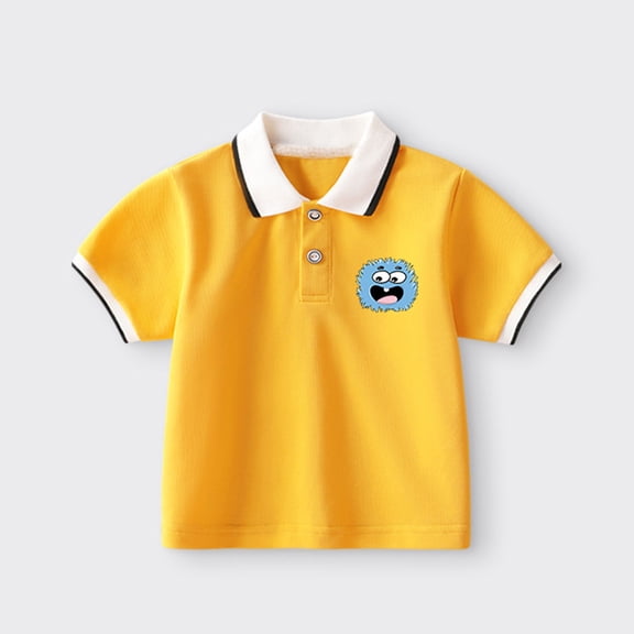 Polo Shirts for Boy Soft Classic Toddler Fashion Shirt Breathable Comfortable Kids Summer Clothing Yellow Size 3-4 Years