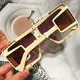 thumbnail image 4 of Luxury One Piece Sunglasses For Women Vintage Oversized Gradient Sun Glasses Men Wide Leg Beige Shades, 4 of 5