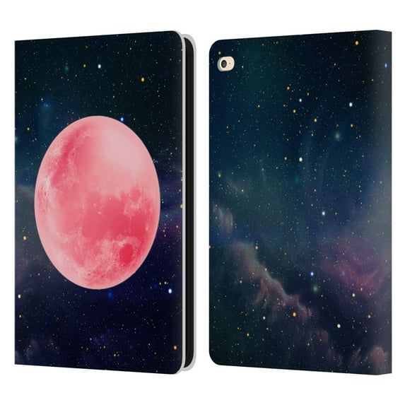 Head Case Designs Officially Licensed Cosmo18 Space Pink Moon Leather Book Wallet Case Cover Compatible with Apple iPad Air 2 (2014)