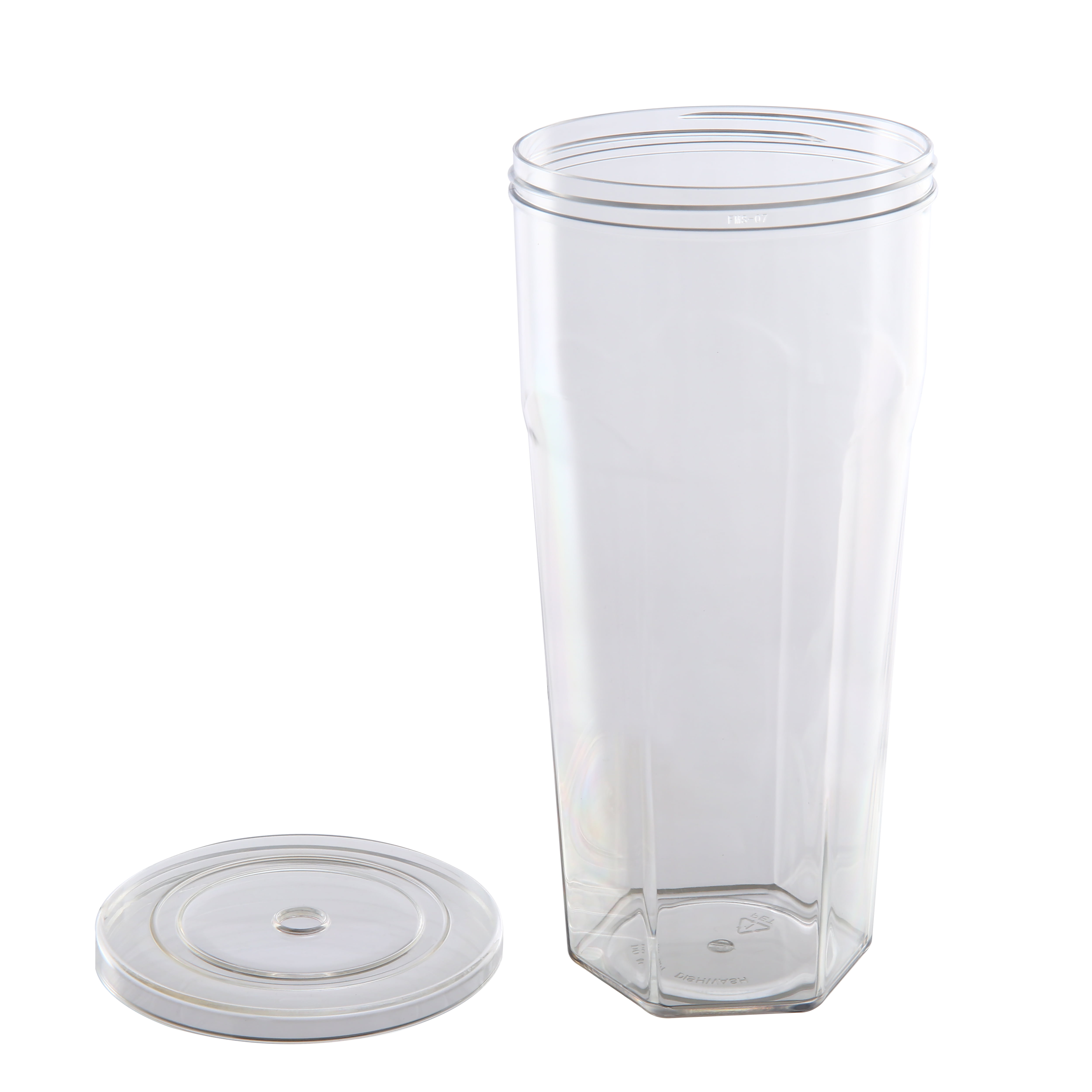 Gobelet en plastique Mainstays de 59 cl avec couvercle à visser et paille transparent