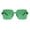 Green, variant on Womens Thick Flat Panel Shield Plastic Rectangular Hippie Sunglasses Pink