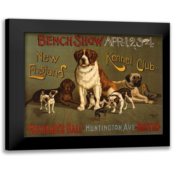 Vintage Apple Collection 14x12 Black Modern Framed Museum Art Print Titled - Kennel Club