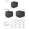 thumbnail image 2 of Black Morocco Small Toaster Cover 2 Slice, Kitchen Appliance Covers, Boho Vintage Quatrefoil Geometric Plaid Toaster Oven Cover with Loop, Bread Machine Cover Polyester Dust Cover Protection, 2 of 4