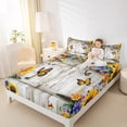 thumbnail image 4 of Homewish Kawaii Cartoon Butterfly Twin Sheet Sets, Rustic Sunflower Floral Twin Fitted Sheet, Vintage Lodge Cabin Flat Sheet, Breathable Home Decor, 3 Pieces, 4 of 7