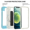 thumbnail image 2 of Heavy Duty Case for iPhone 12/iPhone 12 Pro, Rugged PC Soft TPU Shockproof Magnetic Triple-Layers Protective Cover Compatible with MagSafe Wireless Charging Military Grade Lens Protection Case,Blue, 2 of 6