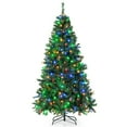 thumbnail image 1 of Costway 7FT Pre-Lit Hinged Christmas Tree w/ 350 Multi-Color Lights & 3-Minute Quick Shape No Fluffing Required, 1 of 10