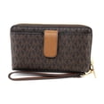 thumbnail image 2 of Michael Kors Jet Set Travel Medium Signature Pvc Medium Zip Around Phone Holder Wristlet Wallet (Brown Signature), 2 of 6