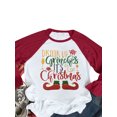 thumbnail image 1 of DYMADE Women Merry Christmas Baseball T Shirts Long Sleeve Raglan Plaid Truck Tree Graphic Splicing Top, 1 of 2