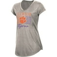 thumbnail image 2 of Women's Russell Heathered Charcoal Clemson Tigers Curved Hem V-Neck T-Shirt, 2 of 3