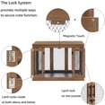 thumbnail image 3 of Unipaws Dog Crate Furniture, Woodem Dog Kennels with Tray, Indoor, Walnut, 3 of 7