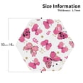 thumbnail image 2 of Honeii Girl Butterfly print Leather Coaster Set of 4, ideal for safeguarding your furniture from drinks spills and effortless cleanup-Hexagon, 2 of 6