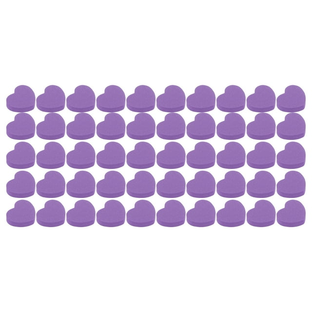 Unique Bargains 50 Pcs Mini Blocs Tampons d'Ongles en Forme de Cœur pour DIY Violet