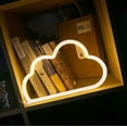 thumbnail image 5 of Letreros de luz de nube de neón, luces de noche de nube LED, luces decorativas para regalo de niños, pared, fiesta de cumpleaños, Navidad, boda (blanco cálido), 5 of 5