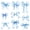 A Light Blue White, variant on Manfei Blue Princess Bow Bed Sheets For Girls,Watercolor Bowknot Print King Sheets For Kids,4-Piece