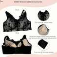 thumbnail image 5 of BIMEI Women Mastectomy Bra Breast Prosthesis with Pockets Wirefree Comfort Everyday Bra H24,Black,38A/B/C, 5 of 7