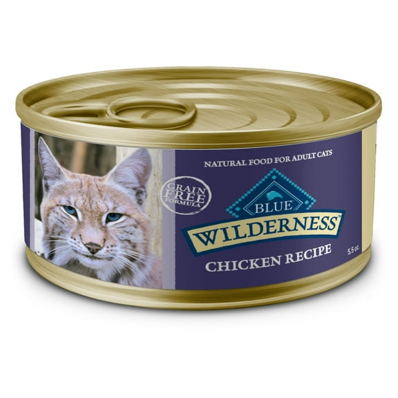 Blue Buffalo Wilderness Wet Cat Food Pate, High-Protein & Grain-Free Recipe, Chicken, 5.5-oz. Can