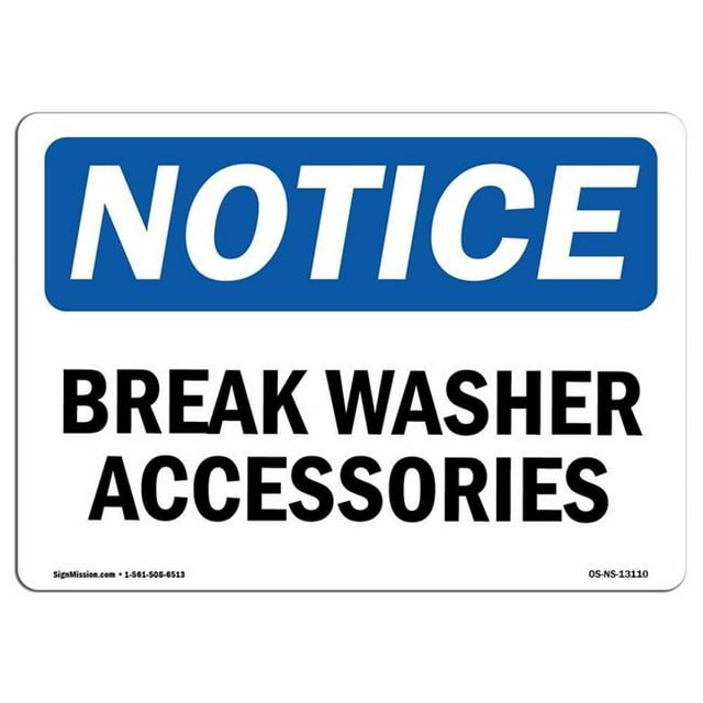 SignMission OS-NS-A-1218-L-13110 12 x 18 in. OSHA Notice Sign - Glass Washer Accessories