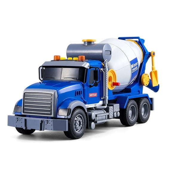 HLONK Big Cement Mixer Toy Truck-Truck Toys Cars Construction Cement Mixer Toy Trucks with Light and Sound for Boys Age 3 4 5 6