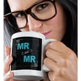 thumbnail image 2 of 3drose, Mr and Mr Gay Wedding in Turquoise Blue and Chalkboard Theme, 15oz Mug, 2 of 6