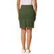 thumbnail image 3 of Falda de mezclilla INSPIRE CHIC para mujer, casual, desgastada, de longitud a la rodilla, color verde oliva, 3 of 6