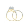 thumbnail image 4 of 14kt Yellow Gold Princess Diamond Halo Bridal Wedding Ring Band Set 1-1/4 Cttw, 4 of 4