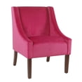 thumbnail image 2 of HomePop Modern Velvet Swoop Arm Accent Chair, Pink, 2 of 8