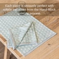 thumbnail image 3 of over&back Set of 4 Hand-Blocked Placemats - Colorful Dining Table Mat - Each Placemat is Unique - 100% Cotton - Machine Washable - Kitchen and Home Decor - Blue Leaf, 3 of 9