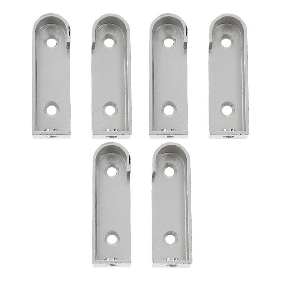 6 Pcs Iron Closet Pole Holder Clothes Rod Bracket Socket Flange Seat Oval Curtain