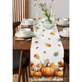thumbnail image 4 of ERUNPONLY Orange Pumpkin Fall Table Runner - 108 Inch Long Thanksgiving Maple Leave Autumn Cotton and Linen Blended Dress Scarves Farmhouse Table Runner for Kitchen Dining, Coffee Table, 13"x108", 4 of 8