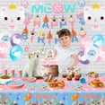 thumbnail image 4 of Cat Birthday Party Supplies,Cat Party Decorations&Tableware Set-Kitten Birthday Party Decoration Balloons Banner&Cat Party Plates Cups Napkins Tablecloth etc Cat Themed Birthday Party Supplies, 4 of 8