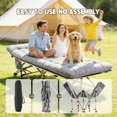 thumbnail image 6 of Camping Cot For Adults, Heavy-Duty Portable Cot Bed With Mattress, Foldable Padded Sleeping Cots For Camping Travel Tent Day Bed Outdoor & Home Guest, Max Load 300 LBS, 75x28x14", 6 of 7