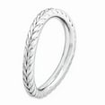 thumbnail image 3 of 925 Sterling Silver Stackable Expressions Polished Rhodium-plate Wave Ring Size: 6; for Adults and Teens; for Women and Men, 3 of 4