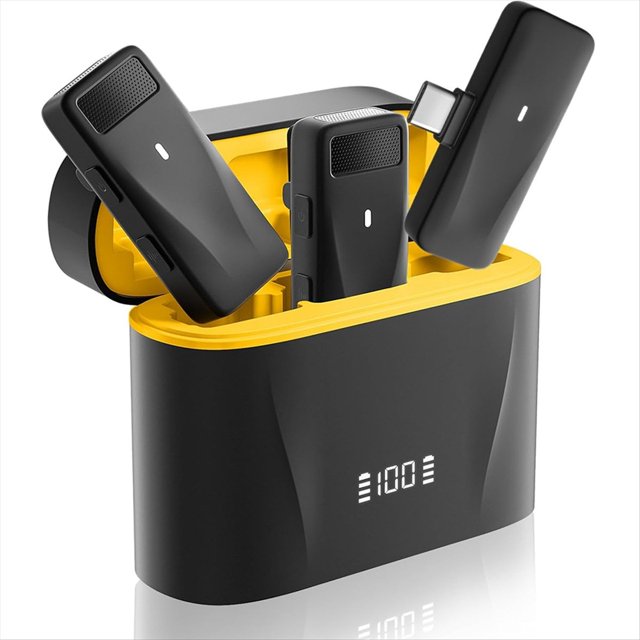 Mini Micrófono Inalámbrico de Solapa con Cancelación de Ruido, USB C, Micrófono con Clip para Teléfono.