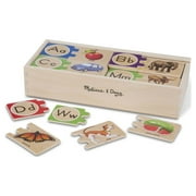الألغاز الخشبية المصححة ذاتيًا من Melissa & Doug مع صندوق تخزين (52 قطعة)