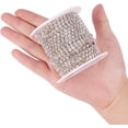 thumbnail image 3 of 10 Yard 3mm Crystal Rhinestone Close Chain Clear Trimming Claw Chain Sewing Craft about 2330pcs Rhinestones - Crystal (Silver Bottom), 3 of 9