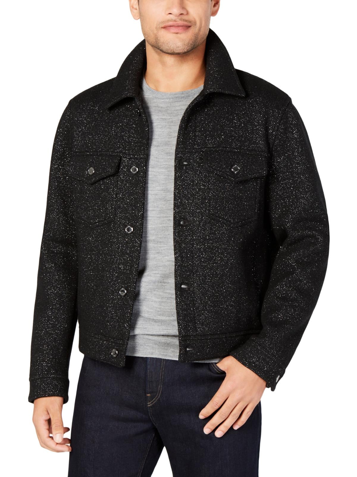 Michael Kors - Michael Kors Mens Winter Wool Coat Black XL - Walmart.com