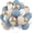 Dusty Blue Beige, variant on 60 Pcs 12 Inch Double Stuffed Red, Matte Black & White Balloons with Metallic Silver Balloons, for Halloween, Vampire, Prom, New Year, Race Car and Poker Card Themed Party Decorations