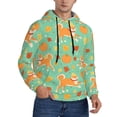 thumbnail image 2 of Lsque Cute Shiba And Pumpkins Pattern Casual Men's Hoodie,Hooded Sweatshirt with Kangaroo Pocket,Pullover Hoodie-Medium, 2 of 7